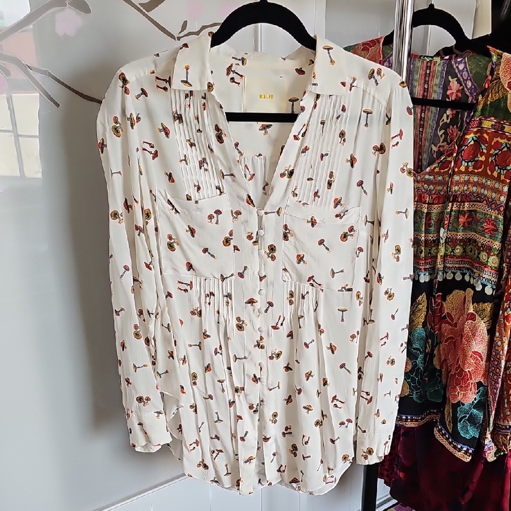 Maeve Matilda Mushroom Button Down Shirt